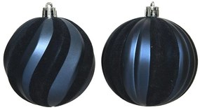 Guľa plastová dekorovaná 8 cm modrá 21292