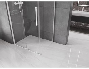 Mexen Velar, sprchový kút s posuvnými dverami 100(dvere) x 70(stena) cm, 8mm číre sklo, biela, 871-100-070-01-20