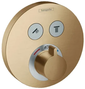 Hansgrohe Shower Select, termostatická batéria pod omietku na 2 spotrebiče, kefovaný bronz, HAN-15743140