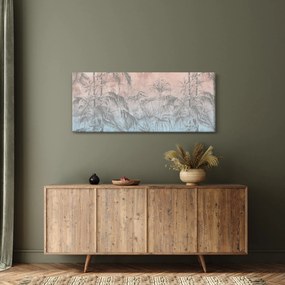 Obraz - Tropické rastliny na stene (120x50 cm)