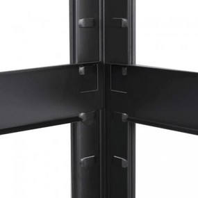 Regál 240x120x40 cm lakovaný 6-policový, nosnosť 720 kg - ČIERNÝ