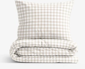 Goldea bavlnené posteľné obliečky - latte kocky 140 x 200 a 70 x 90 cm