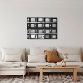 Sklenený obraz - Retro televízie (70x50 cm)