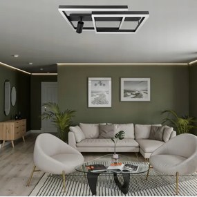 LED stropné svietidlo LED/38W/230V + 1xGU10/30W čierne