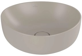 VILLEROY &amp; BOCH Antao asymetrické umývadlo na dosku bez otvoru, bez prepadu, 400 x 395 mm, Almond, s povrchom CeramicPlus, 4A7240AM