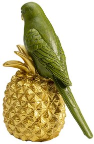 Ananas Parrot dekorácia 14 cm zelená/zlatá