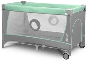 Lionelo - Cestovná postieľka FLOWER tyrkysová