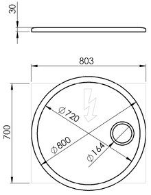 Sapho, FLOAT okrúhle LED podsvietené zrkadlo, ø 80 cm, kozm. zrkadlo, IR senzor, 3500-6500°K, biely, FT800