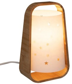Bambusová detská lampa STARDUST biela, 26cm