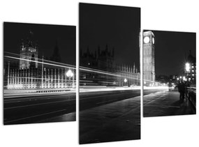 Čiernobiely obraz Londýna - Big ben