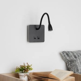 Brilagi - LED Flexibilná nástenná lampa MAYA Double LED/4W/230V + LED/3W čierna