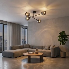 Brilagi - Prisadený luster DIOR 4xE27/60W/230V čierna/dymová sivá