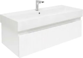 Kúpeľňová skrinka s batériou a umývadlom SAT Evolution 98x30x44, 8 cm biela mat SATEVO100WMU2BA