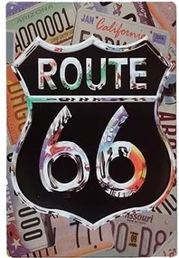 Ceduľa Route 66 30cm x 20cm Plechová tabuľa
