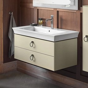 DURAVIT White Tulip závesná skrinka pod umývadlo, 2 zásuvky, 984 x 458 x 410 mm, dub prírodný masív/taupe vysoký lesk, WT43520H5H3