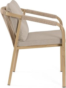 Kovová záhradná stolička v prírodnej farbe Kalimera – Bizzotto