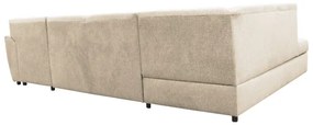 Rozkladacia ľavá rohová sedacia súprava do tvaru U SERPA, béžová, s úložným priestorom