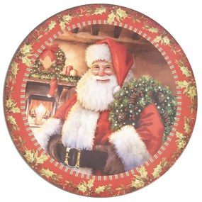 Plastový vianočný okrúhly podnos/tanier Santa I - Ø 33*1 cm