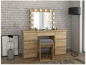 Bestent Toaletný stolík s LED zrkadlom Daniella Dub craft