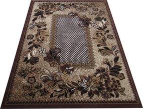 Klasický hnedý koberec s kvetinovým vzorom Alfa 01 Rozmer: 40x60 cm