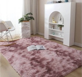 TZ Ružový obdĺžnikový shaggy koberec Ombre Rozmer: 130x190 cm