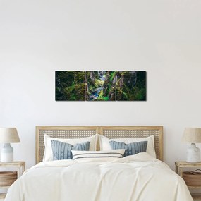 Obraz - Rieka v skalnatom údolí (s hodinami) (90x30 cm)