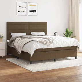 Boxspring posteľ s matracom tmavohnedá 160x200 cm látka 3141868