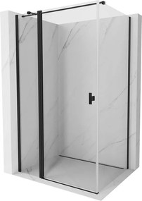 Mexen Mist T, sprchový kút s krídlovými dverami, 80 x 120 cm, 8mm číre sklo, čierny profil, 8A4T-080-120-70-00