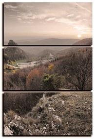 Obraz na plátne - Jesenná krajina pri západe slnka, Slovensko, Vrsatec - obdĺžnik 7260FB (90x60 cm  )