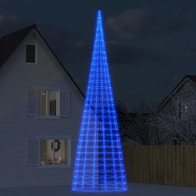 Svetlo na vianočný stromček na stožiar 3000 LED modré 800 cm 358123