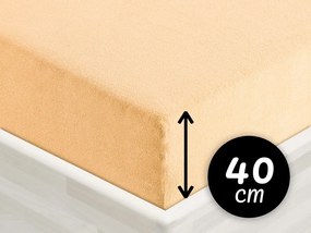 Froté napínacie prestieradlo na extra vysoký matrac FR-004 Marhuľové 90 x 200 - výška 40 cm