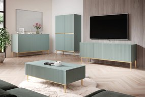 TV stolík Nicole 150 cm - šalviová / zlaté nožičky