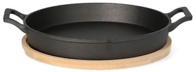 Liatinová panvica s bambusovou podložkou ANDREAS čierna ALL 976968