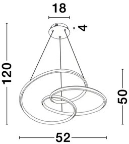 LED luster Menton 52 biele