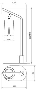 Stolná lampa Flower, 1x čierne/zlaté kovové tienidlo, b