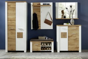 Nástenný vešiakový panel Materio, dub/biely