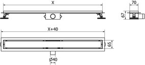 Mexen Flat nerezový sprchový žľab 80 cm vzor M13, 2v1, 1010080-15