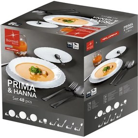 Bormioli Rocco 48-dielna jedálenská súprava s príbormi Prima & Hanna
