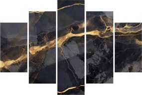 Obraz - Čierno - zlatý dekor (150x105 cm)
