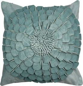 Zelená obliečka na vankúš s kvetinou Flower - 45*45 cm