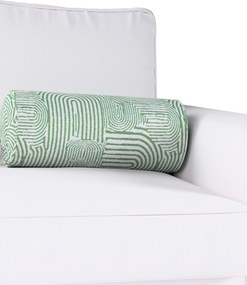 Valcový vankúš so záhybmi farba produktu zelená látka zapletaná, vzorované
