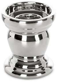 KERAMICKÝ SVIETNIK TONGA 10X10X11 CM STRIEBORNÁ