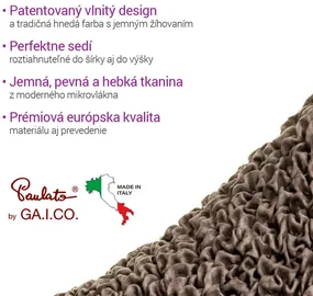 Bielastické poťahy VITTORIA hnedá kreslo (š. 60 - 110 cm)