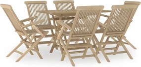 vidaXL 7-dielna sada záhradného nábytku, masívne teakové drevo
