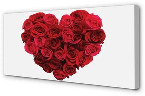 Obraz canvas Srdce z ruží 140x70 cm
