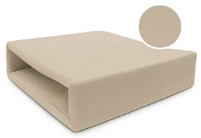 INTERMEDIC SK Jersey napínacia plachta 90x200 cm – Béžová, 100 % bavlna, elastická s gumou