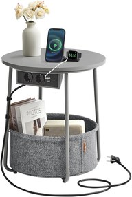 Odkladací stolík so zásuvkou Vasagle Moris sivý