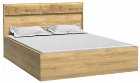 Manželská posteľ bez matraca s LED osvetlením 160x200 SUCRE - orech hikora / dub