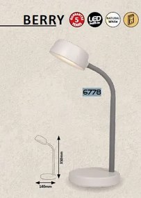 RABALUX LED stolová flexibilná lampa BERRY, biela