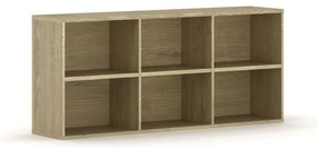 Nástenná knižnica INTEGRO, 835 x 1750 x 400 mm, 6 políc, dub prírodný